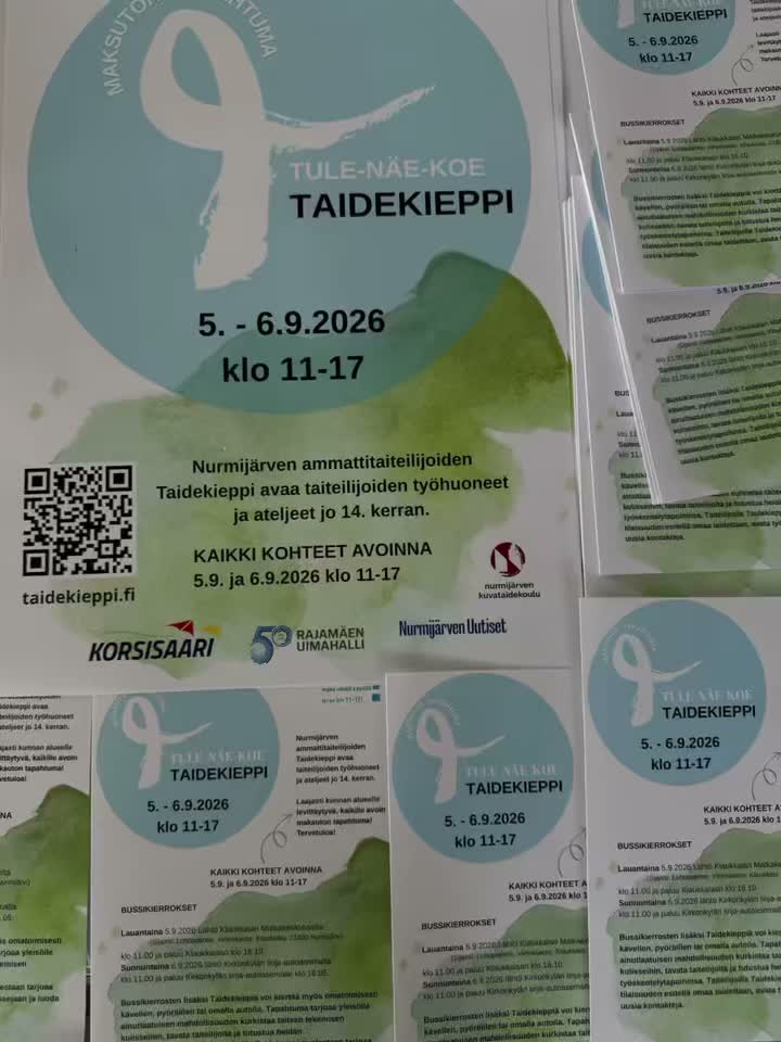 Ateljee Oceanborn Art valmistautuu viikonloppua varten. Huomenna ja ylihuomenna 5.-6.9. Ovet avautuvat klo 11-17. Tervetuloa!…